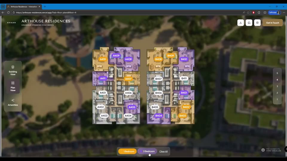 An empty unit being built into a live walk-through.