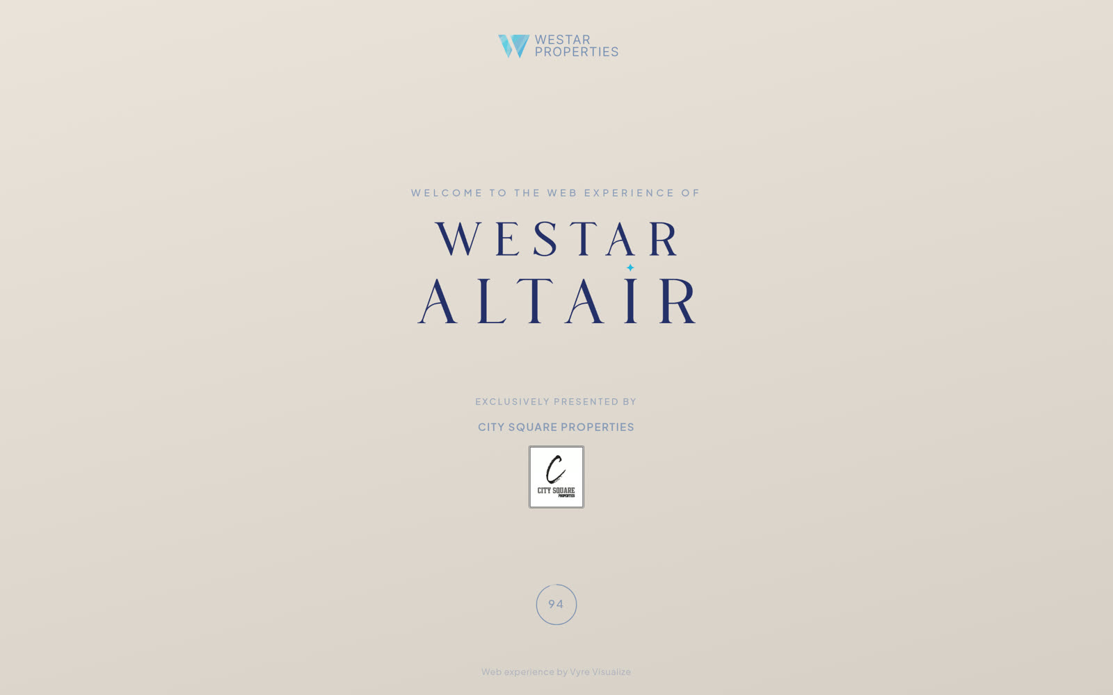 Westar Altair branded microsite homepage.